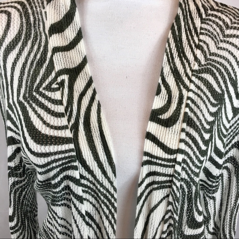 Peck & Peck Charcoal Gray Zebra Stripe Duster Sz L - image 5